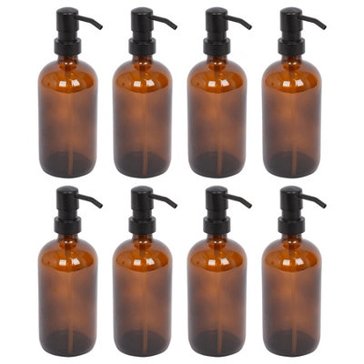 Harbour Housewares 500Ml Glass Soap Dispensers8X Amber Bathroom Kitchen Spa Refillable Hand Wash Or Lotion Bottle With Pump from B&Q