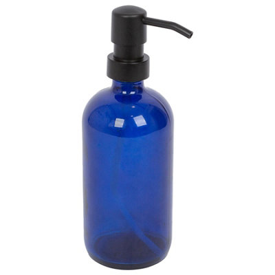Harbour Housewares 500Ml Glass Soap DispenserBlue Bathroom Kitchen Spa Refillable Hand Wash Or Lotion Bottle With Pump from B&Q