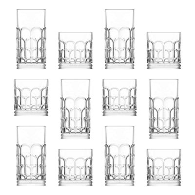 Lav Glassware Archie Highball Glasses & Tumblers 12Pc Set