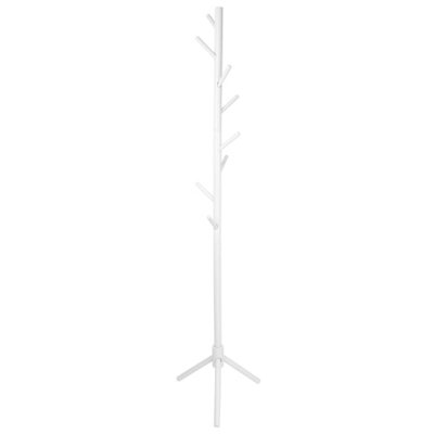 Harbour Housewares White Free-Standing Wooden Coat Rack