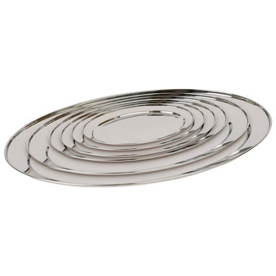Argon Tableware 6Pc Oval Serving Platter SetStainless Steel Dinner Tray Oval Plate Small Appetizer Serving Dishes6 Sizes from B&Q