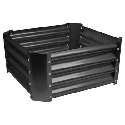 Harbour Housewares Square Galvanised Steel Raised Garden Bed - 60Cm X 60Cm - Anthracite