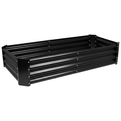 B&Q -  Raised Garden BedAnthracite Rectangular Bottomless Metal Raised Galvanised Steel Planter Box 180 X 90Cm
