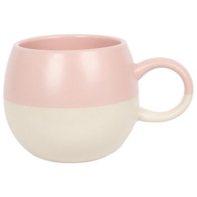 Nicola Spring Unisex Pink 340Ml Dipped Stoneware Mug - Sphere Glazed Stoneware Tea Coffee Cups In - Image 4