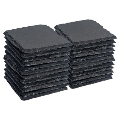 Tableware Square Slate Coaster 10Cm 24 Pack - Size: 1 X 10 X 10Cm - Wilko Natural Argon - Image 8
