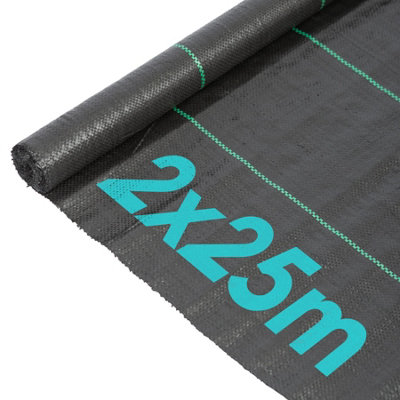 Harbour Housewares 110Gsm Weed Control Membrane2M X 25M (1 Roll) Heavy Duty Weed Control Fabric Barrier Ground Cover from B&Q