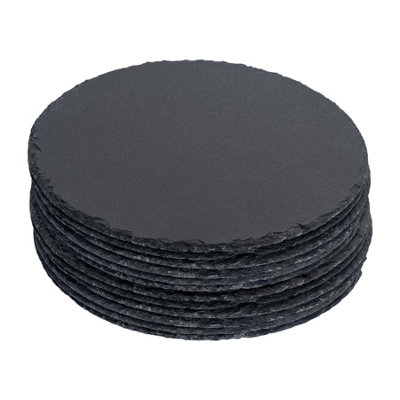 Argon Tableware Round Slate Placemats - - Pack Of 12 30Cm