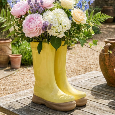Dibor Yellow Double Wellington Planter 29.5cm - Image 5