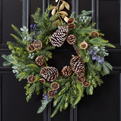 Giant Fruits Of The Forest Festive Decor Autumn-Winter Front Door Wreath Christmas Wreath 53Cm from B&Q