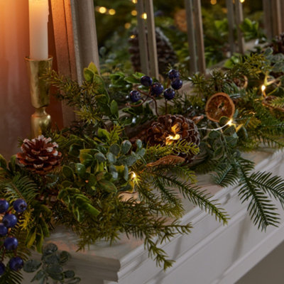 Dibor Fruits Of The Forest Xmas Decoration Table Garland Decorative Christmas Garland 1.5M from B&Q