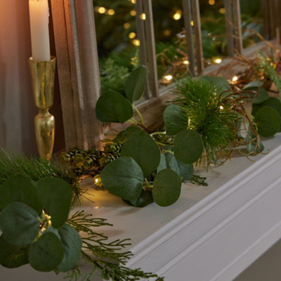 Dibor Eucalyptus Hedgerow Xmas Table Decoration Christmas Garland Decorations 1.8M from B&Q