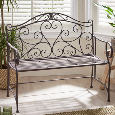 Dibor Vintage Brown 2 Seater Hallway Window Seat Dining Bench With Ornamented Backrest from B&Q