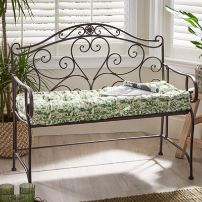 Dibor Vintage Brown 2 Seater Hallway Dining Indoor Outdoor Garden Bench With Bench Cushion from B&Q