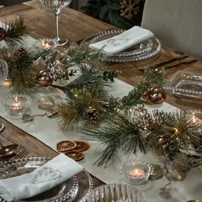 Dibor Glow Pre-Lit Xmas Table Decoration Christmas Table Centrepiece 1.5M Golden