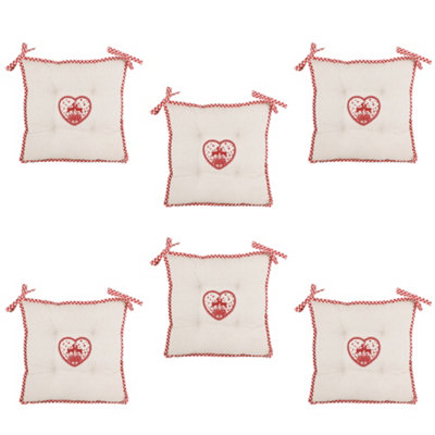 Dibor Set Of 6 Gingham Stag Indoor Furniture Dining Chair Seat Pads (L)40Cm X (W)40Cm from B&Q