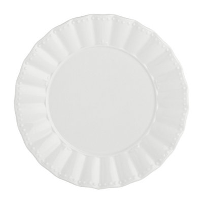 Dibor White Porcelain Tableware Christmas Dinner Salad Plate Side Plate Dia 19.5Cm from B&Q