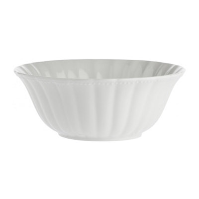 Dibor Vintage Style White Porcelain Tableware Serving Salad Bowl Dessert Bowl