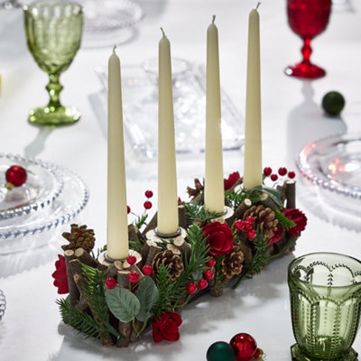 Dibor Roses Four Dinner Centrepiece Christmas Decoration Tealight Holder Candle Holder from B&Q