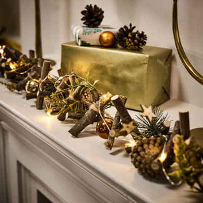 Dibor Metallic Christmas Xmas Table Decoration Christmas Garland 1.2M from B&Q
