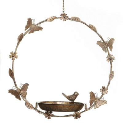 Dibor Vintage Style Hanging Butterfly Outdoor Garden Decor Bird Feeder
