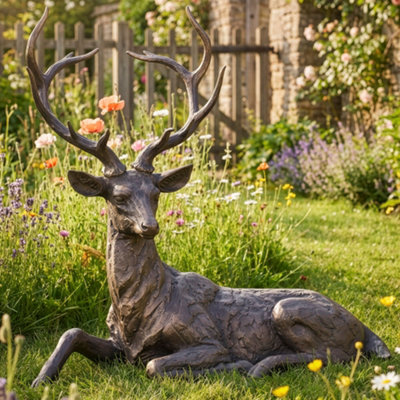 Dibor Majestic Giant Laying Stag Decoration Garden Ornament Outdoor Décor Garden Statue from B&Q