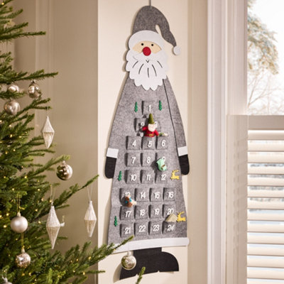 Dibor Luxury Grey Hurry Up Santa Giant Christmas Advent Calendar For Kids from B&Q