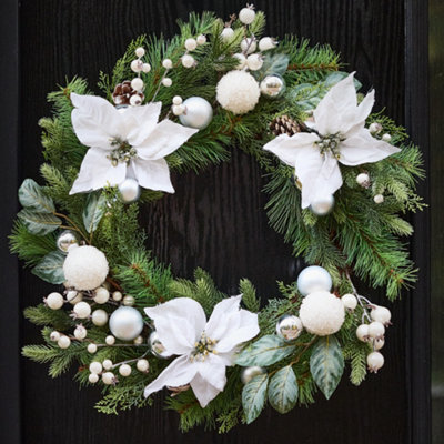 Dibor Valley Snowdrift Festive Decor Autumn-Winter Wreath Front Door Christmas Wreath 42Cm from B&Q