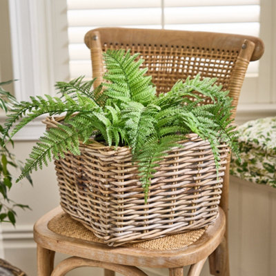 Dibor Traditional Xl Wicker Square Lined Planter Basket from B&Q
