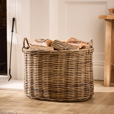 Dibor Traditional Natural Azara Oval Log Basket Xl H46 X L67 X W53Cm from B&Q