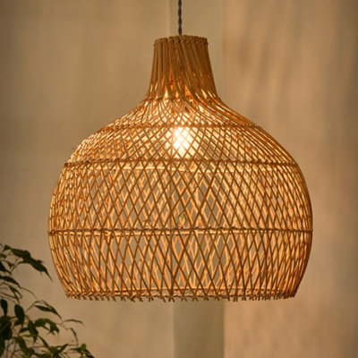Dibor Traditional Rattan Teardrop Easy Fit Decor Ceiling Shade H45 X D46Cm from B&Q