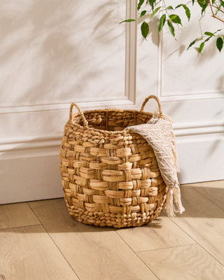 Dibor Traditional Style Wicker Small Round Indoor Storage Basket With Handles H36 X Dia. 34Cm from B&Q