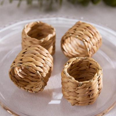 Dibor Set Of 4 Water Hyacinth Napkin Rings from B&Q