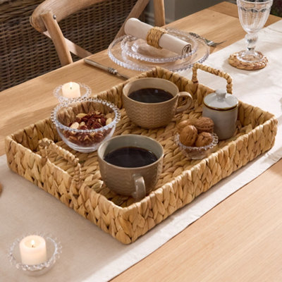 Dibor Traditional Water Hyacinth Large Rectangular Serving Tray from B&Q