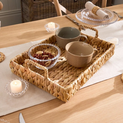 Dibor Traditional Water Hyacinth Medium Rectangular Serving Tray from B&Q