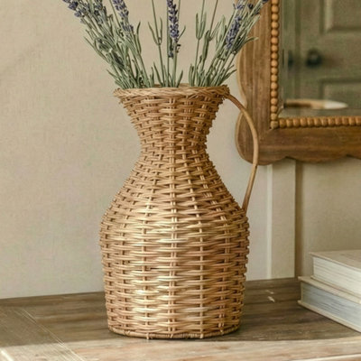 Dibor Traditional Rattan Home Decor Urn Flower Vase from B&Q