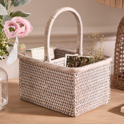 Dibor Traditional Style Premium Rattan Kitchen Storage Basket Utility Caddy from B&Q