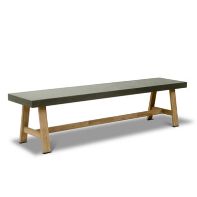 Dibor Traditional Large Grey Hallway Seating Indoor Bench Dining Bench from B&Q