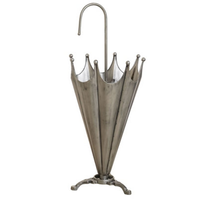 Dibor Vintage Silver Freestanding  Indoor Umbrella Holder Stand from B&Q
