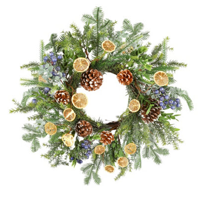 Dibor Traditional Giant Fruits Of The Forest Front Door Autumn Wreath Winter Spring Wreath 53Cm from B&Q
