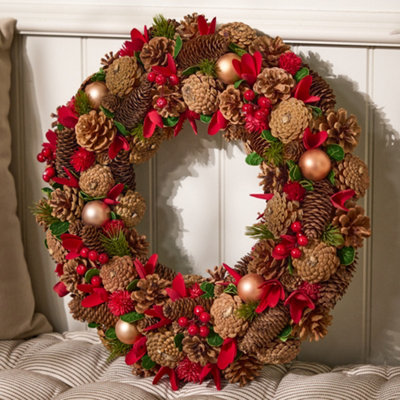 Dibor Traditional Giant Canterbury Front Door Autumn Wreath Winter Spring Wreath 50Cm from B&Q