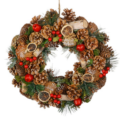 Dibor Traditional Citrus Spice Front Door Autumn Wreath Winter Spring Wreath 38Cm from B&Q