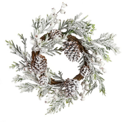 Dibor Giant Snowdrift Front Door Autumn Wreath Winter Spring Wreath 50Cm from B&Q