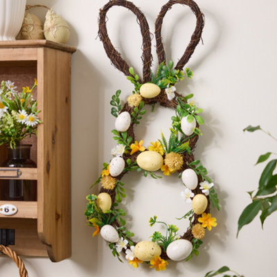 Dibor Traditional Bunny Home Decor Door Easter Wreath Egg Wreath from B&Q
