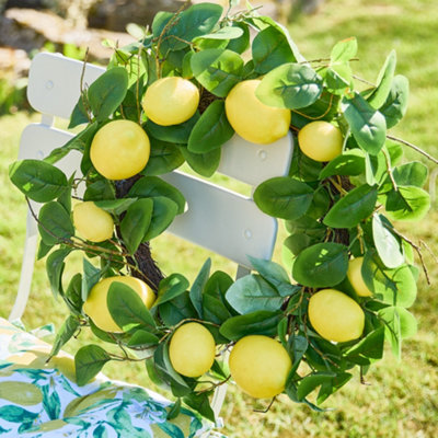 Dibor Classic Lemon Summer Door WreathSpring Wreath 50Cm from B&Q