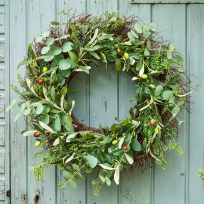Dibor Traditional Green Summer Door Wreath Spring Wreath 60Cm from B&Q