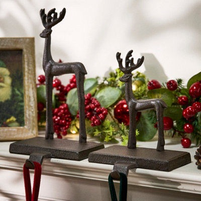 Dibor Set Of 2 Reindeer Decorative Stocking Hooks Stocking Holders