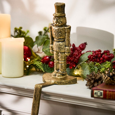 Dibor Gold Nutcracker Decorative Stocking Hooks Stocking Holder