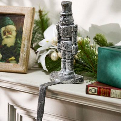 Dibor Silver Nutcracker Decorative Stocking Hooks Stocking Holder