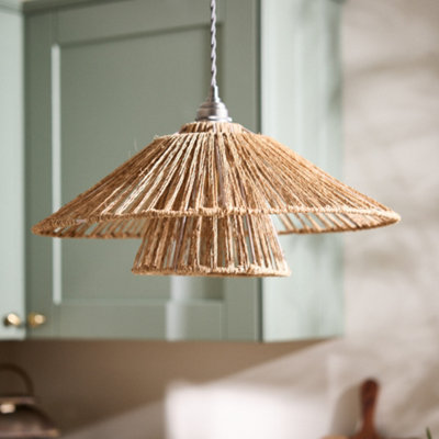 Dibor Fanned Natural Home Decor Ceiling Light Shade H20 X D48Cm from B&Q
