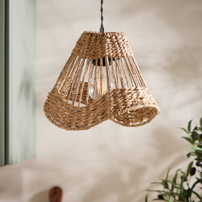 Dibor Arched Wave Natural Home Décor Ceiling Light Shade H20 X D26Cm from B&Q
